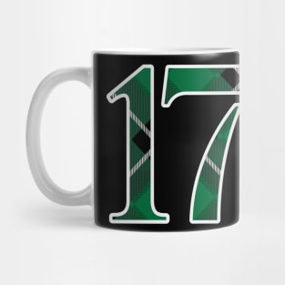 17 Sports Jersey Number Green Black Flannel Mug